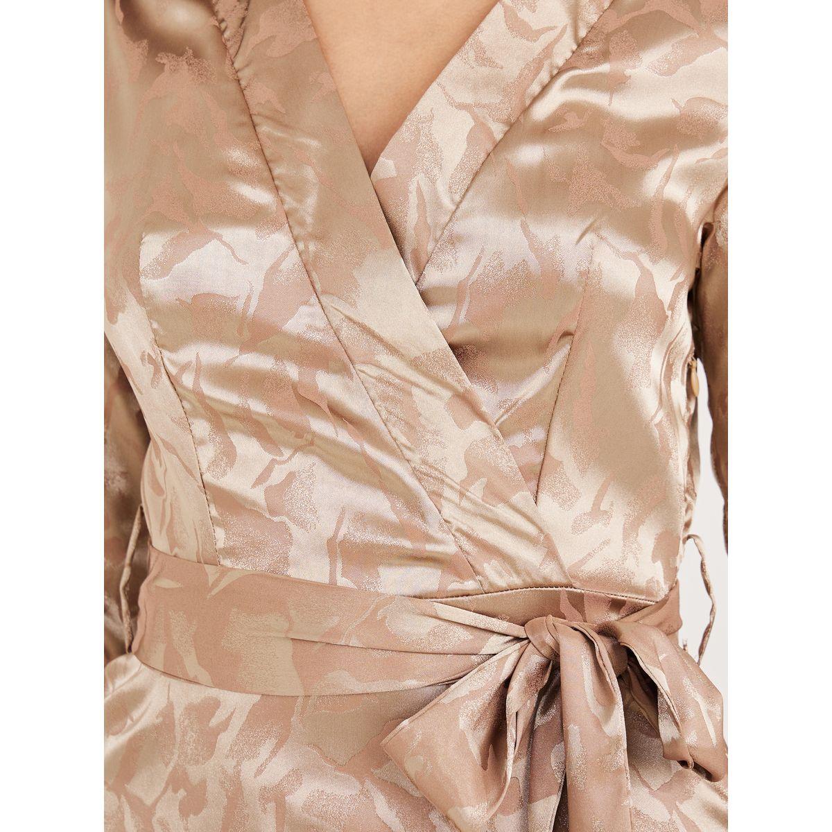 Styli Long Sleeves Jacquard A-Line Maxi Dress with Tie Belt-women-clothing-dresses-image-3