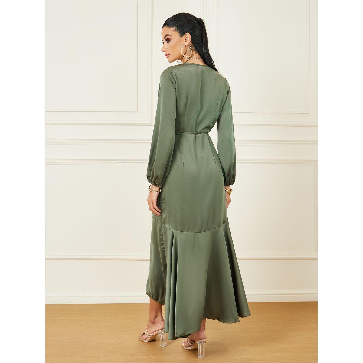 Styli Frill Hem Wrap Maxi Dress with Tie-Up-women-clothing-dresses-image-5