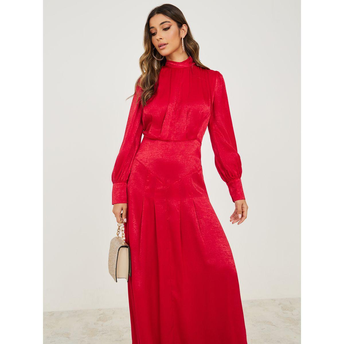 Styli High Neck A-Line Maxi Dress-women-clothing-dresses-image-3