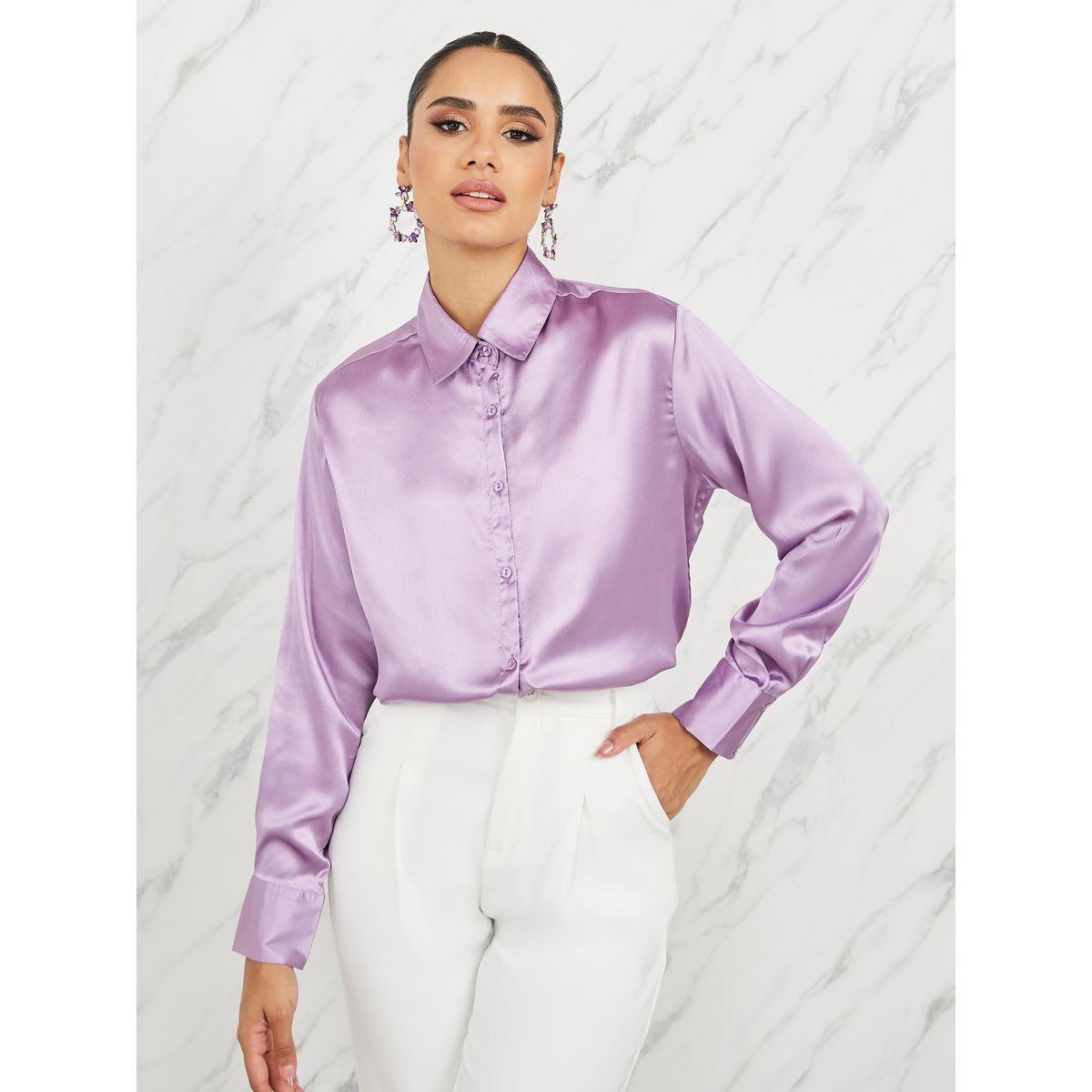 Styli Satin Relaxed Fit Longline Shirt-women-clothing-shirtsandblouses-shirts-image-1