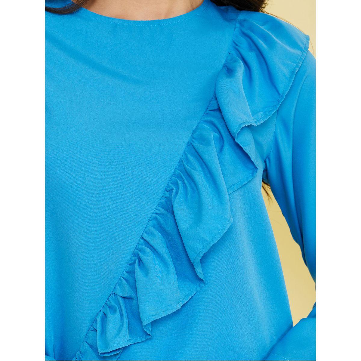 بلوزة بياقة دائرية وكشكش-women-clothing-shirtsandblouses-blouses-image-4