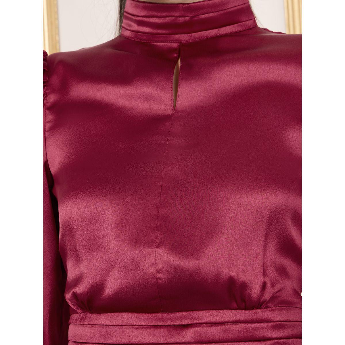 بلوزة ساتان بياقة عالية مع ياقة بشق-women-clothing-shirtsandblouses-blouses-image-3