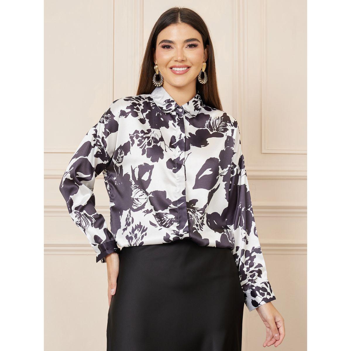 Styli Floral Print Longline T-Shirt-women-clothing-shirtsandblouses-shirts-image-1