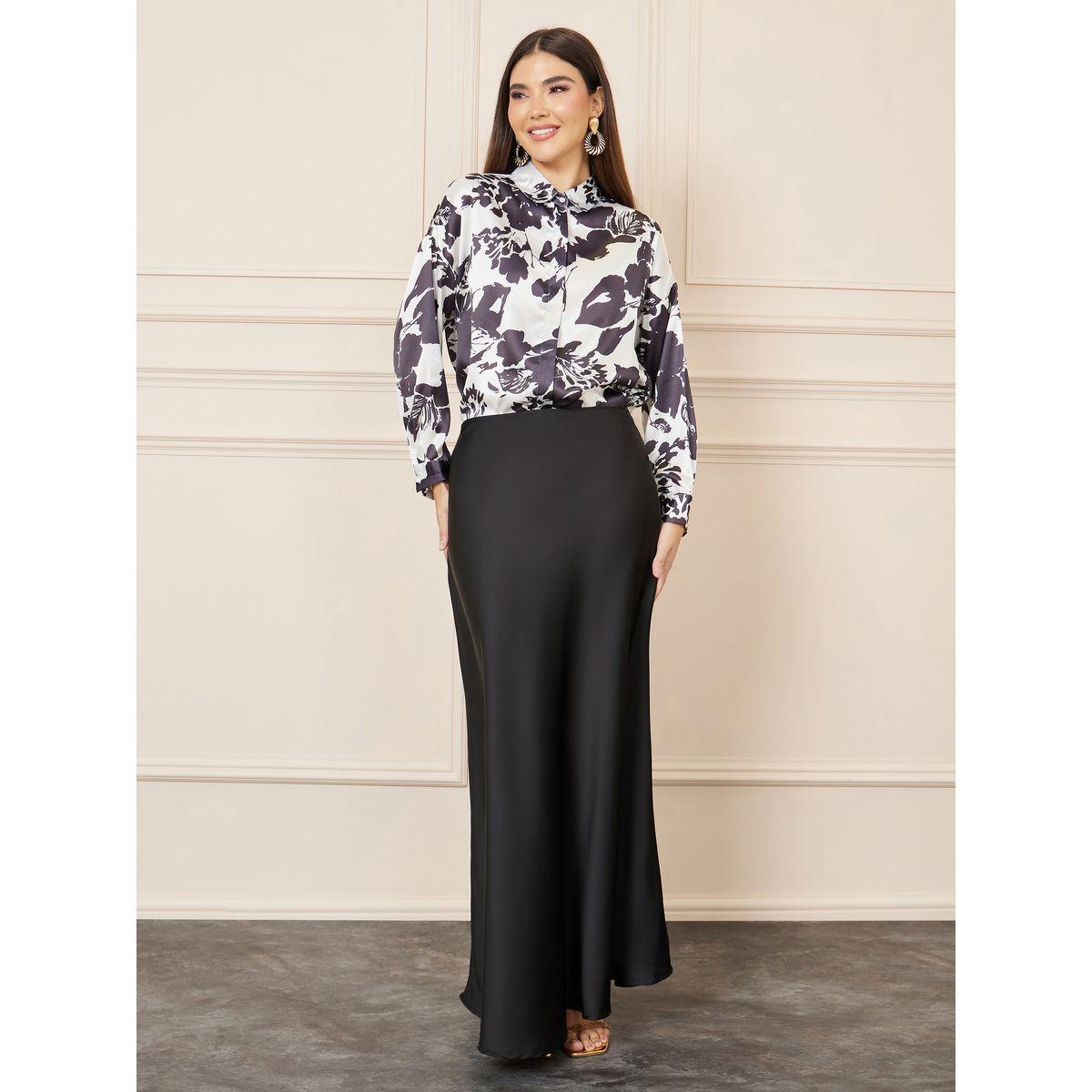 تيشيرت طويل مطبع بطبعة زهور-women-clothing-shirtsandblouses-shirts-image-3