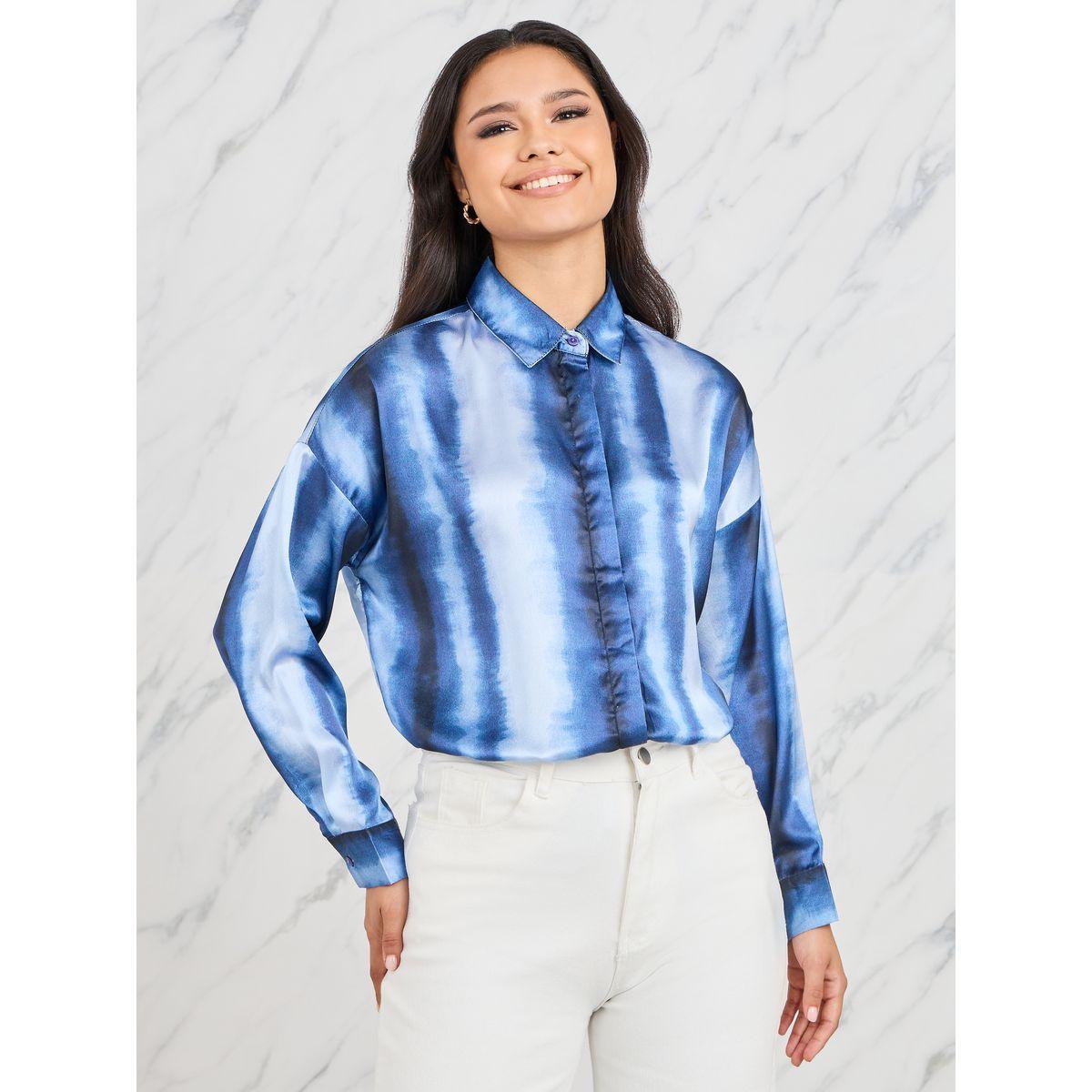 بلوزة باكتاف منخفضة وطبعة تاي داي-women-clothing-shirtsandblouses-shirts-image-1
