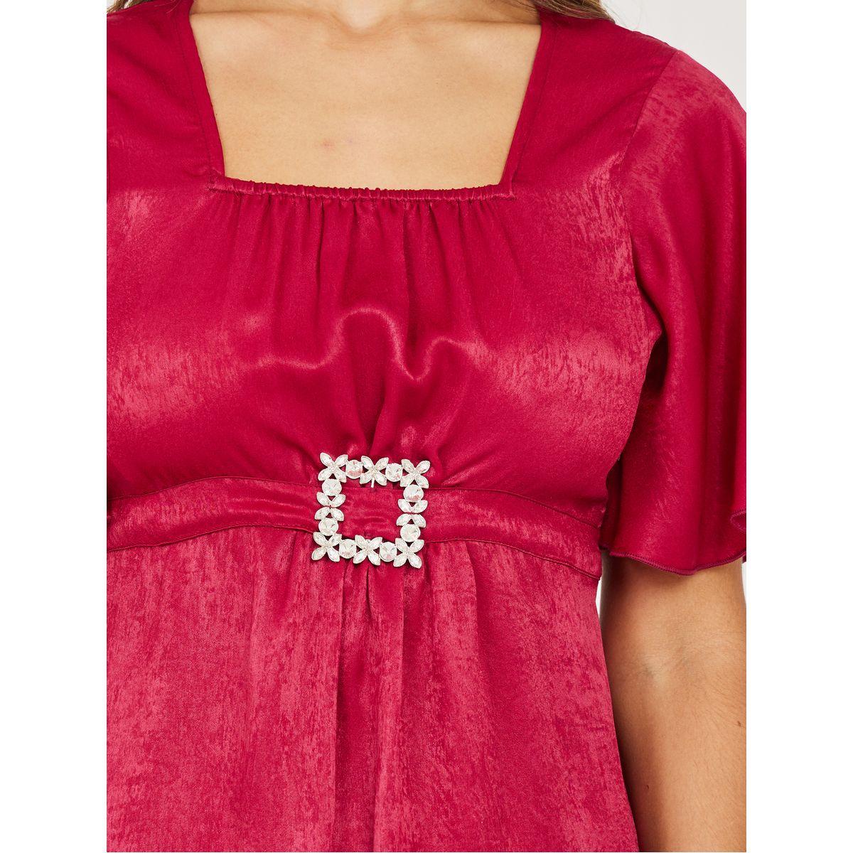 Styli Embellished Buckle A-Line Midi Dress-women-clothing-dresses-image-3