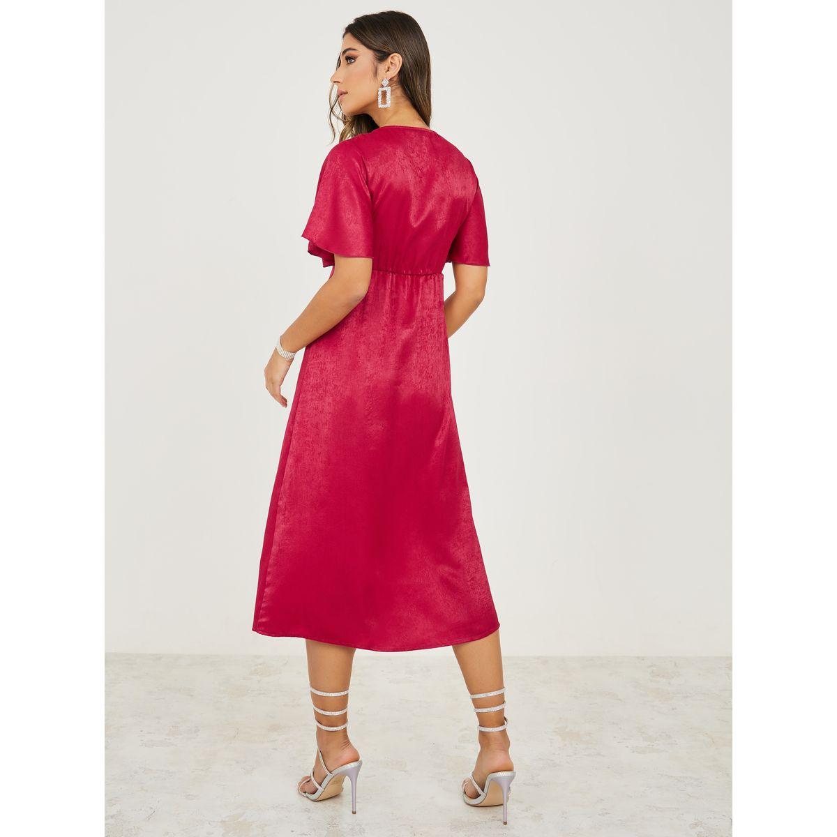 Styli Embellished Buckle A-Line Midi Dress-women-clothing-dresses-image-4