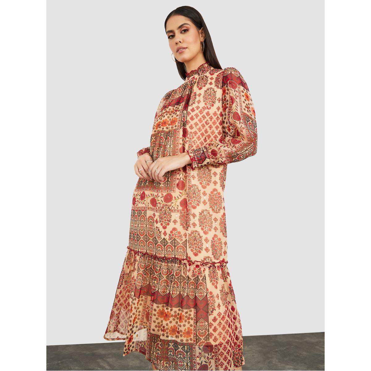 فستان ميدي كاجوال باكمام طويلة-women-clothing-dresses-image-1