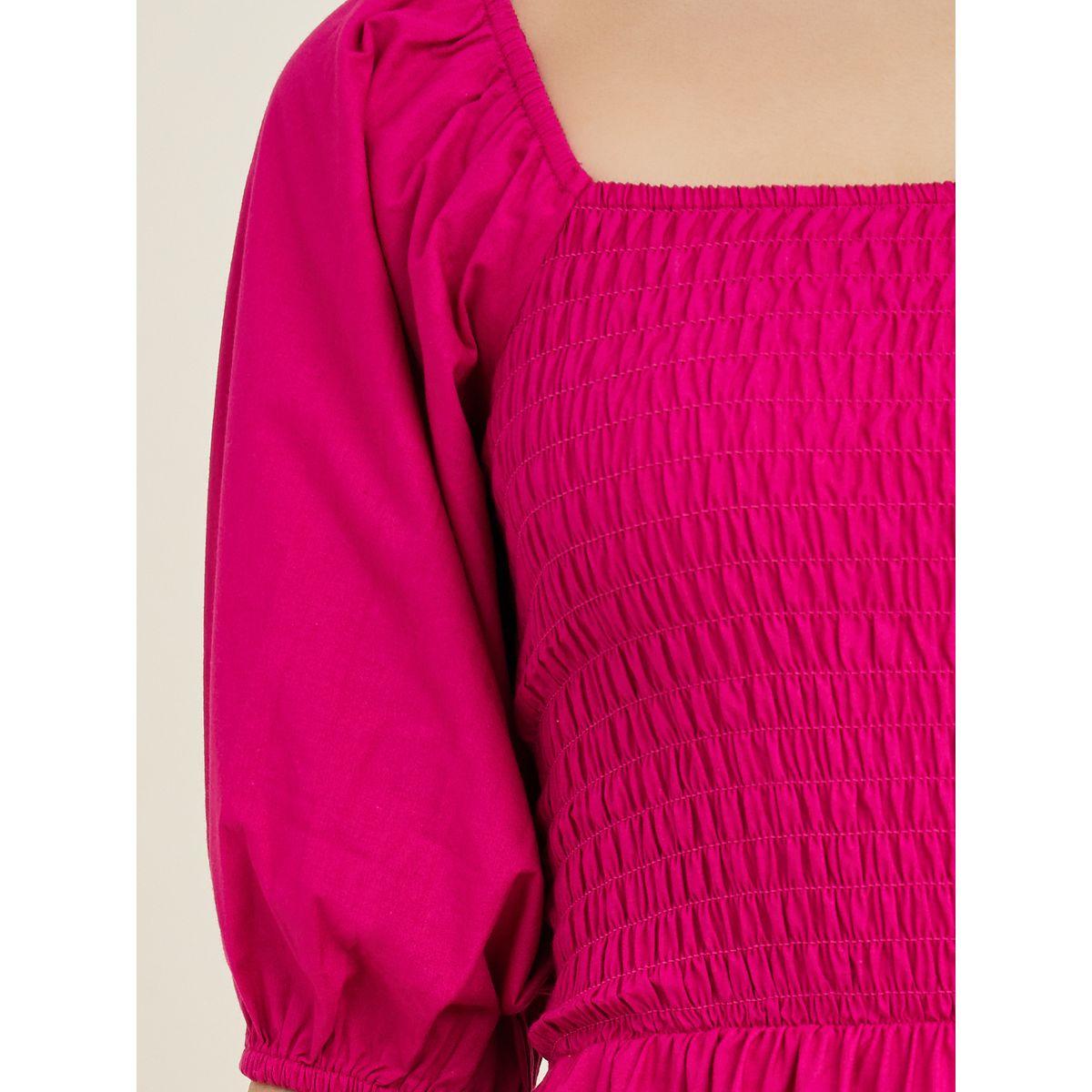 Styli Square Neck Smocked Tiered Midi Dress-women-clothing-dresses-image-3