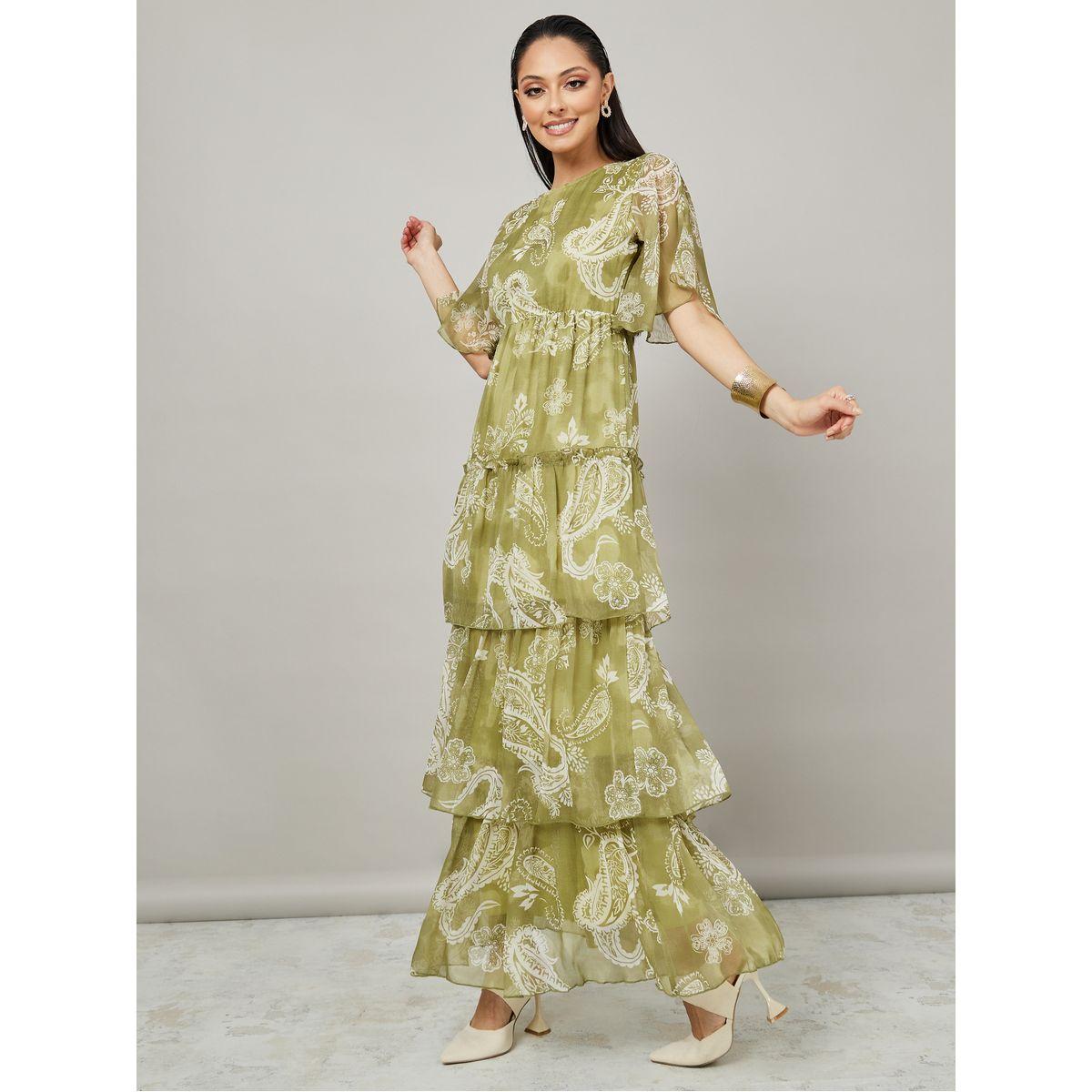 Styli Short Sleeves Printed Tiered Maxi Dress-women-clothing-dresses-image-1