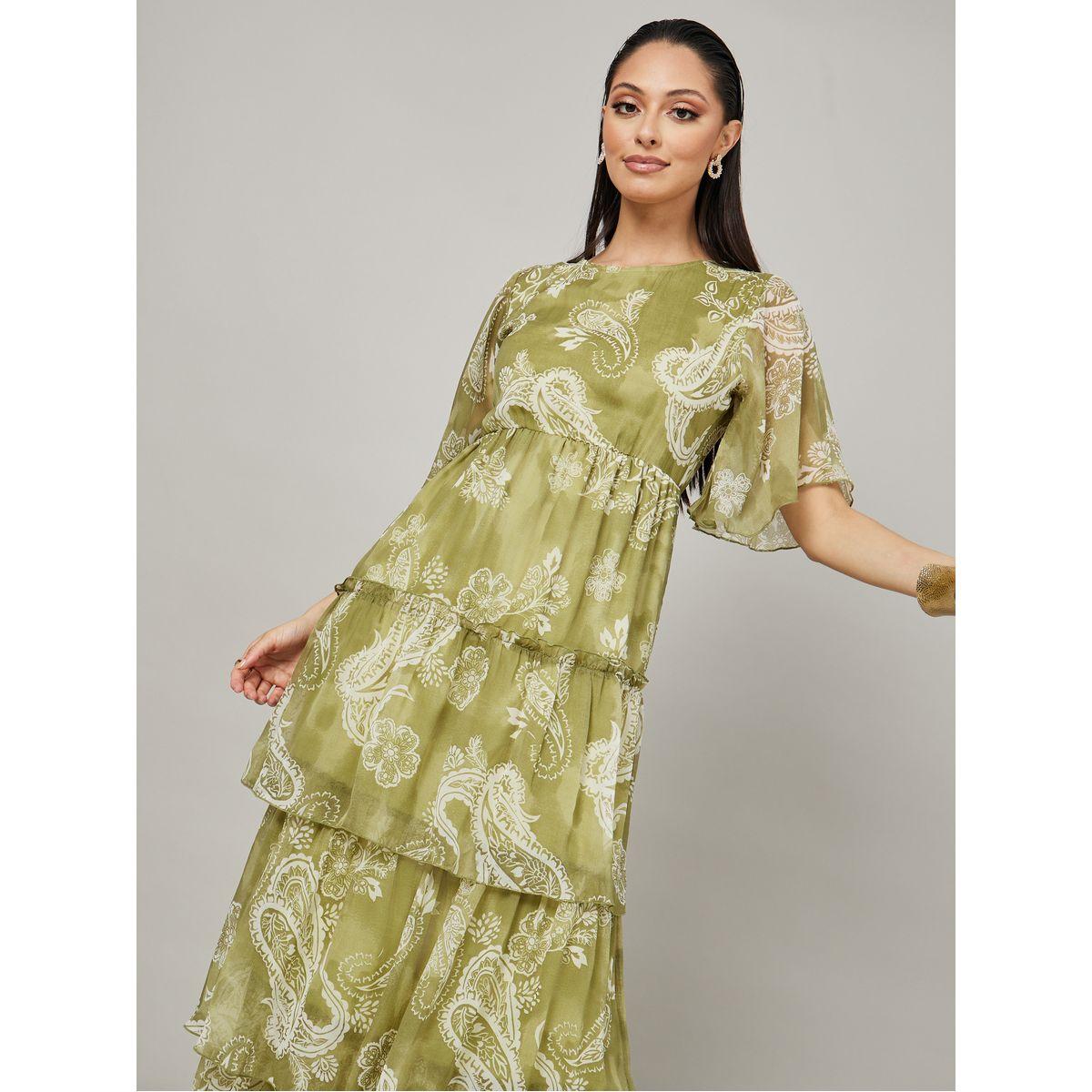 Styli Short Sleeves Printed Tiered Maxi Dress-women-clothing-dresses-image-2