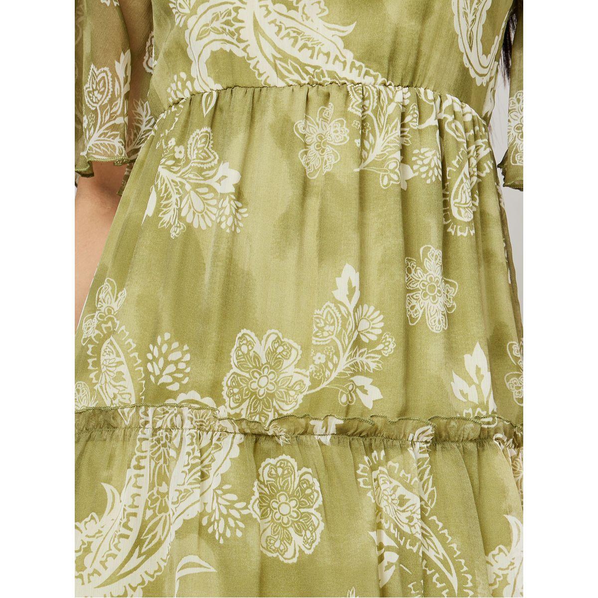 فستان طويل بكسرات واكمام قصيرة-women-clothing-dresses-image-3