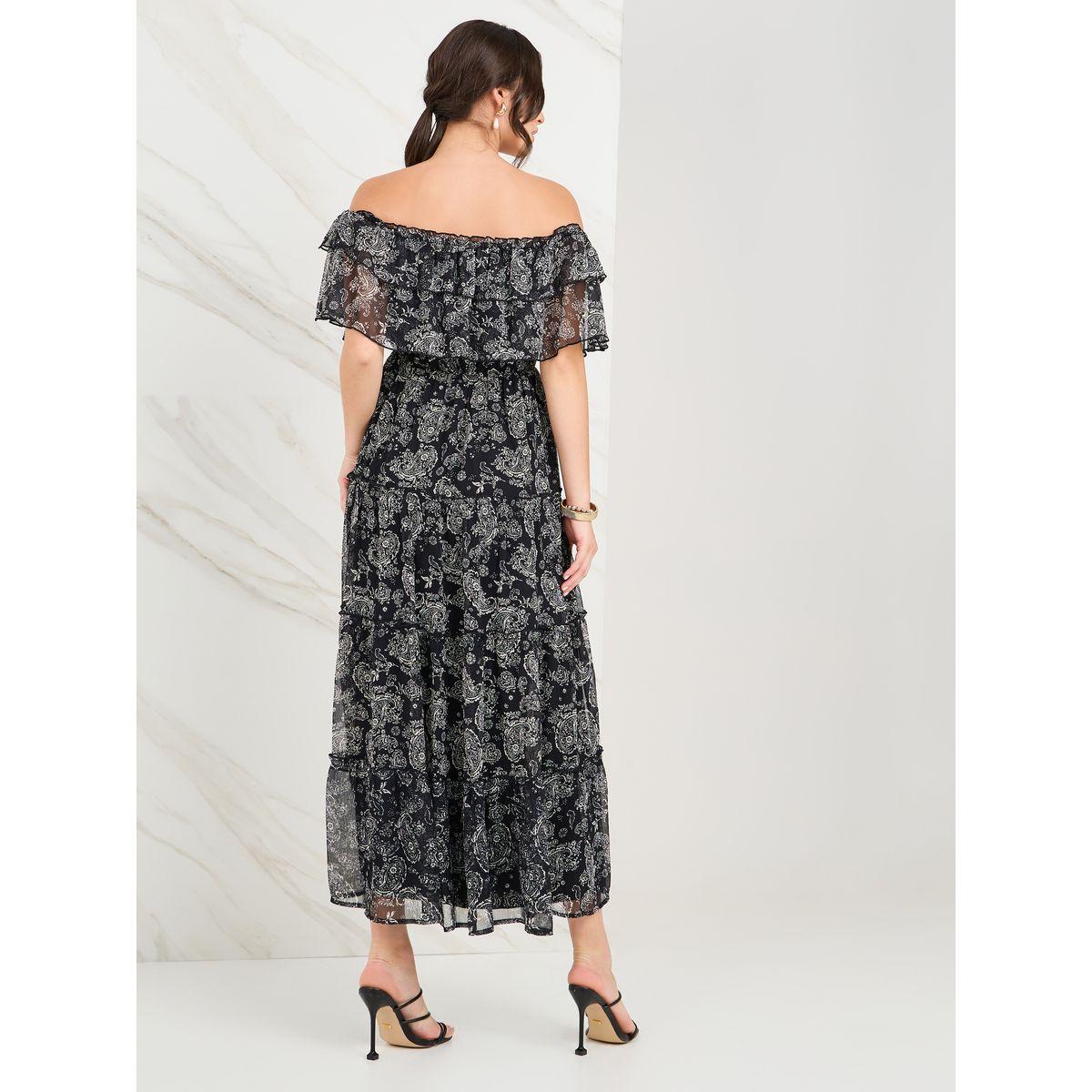 Styli Off Shoulder Paisley Print Tiered Maxi Dress-women-clothing-dresses-image-5