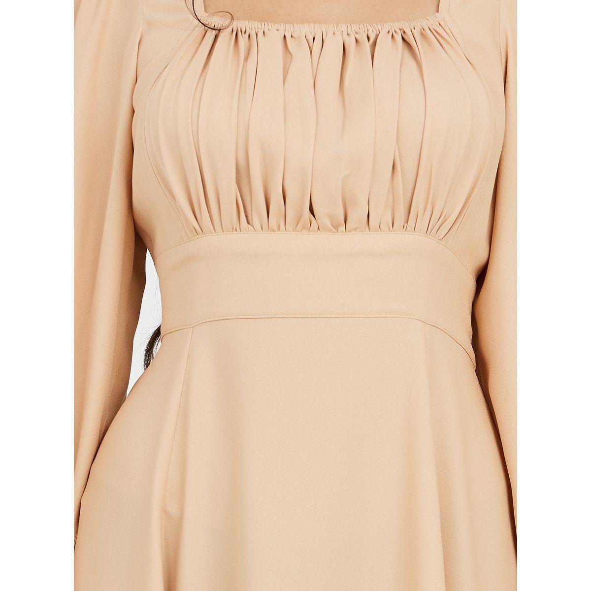 Styli Gathered Detail A-Line Maxi Dress-women-clothing-dresses-image-3