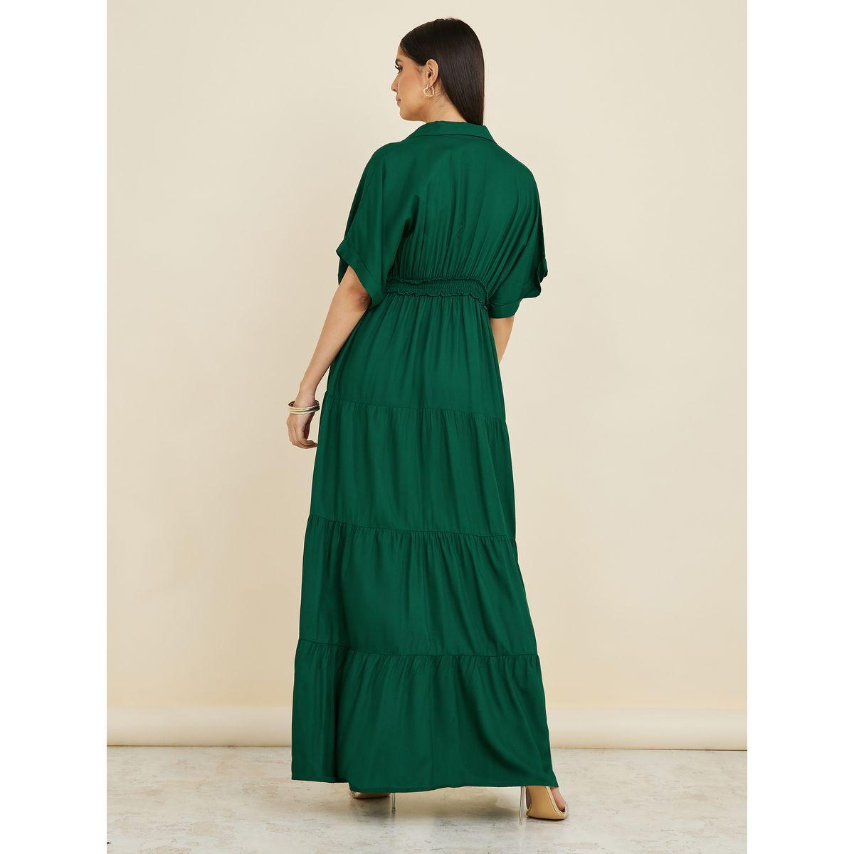 فستان طويل باكمام مطوية-women-clothing-dresses-image-4