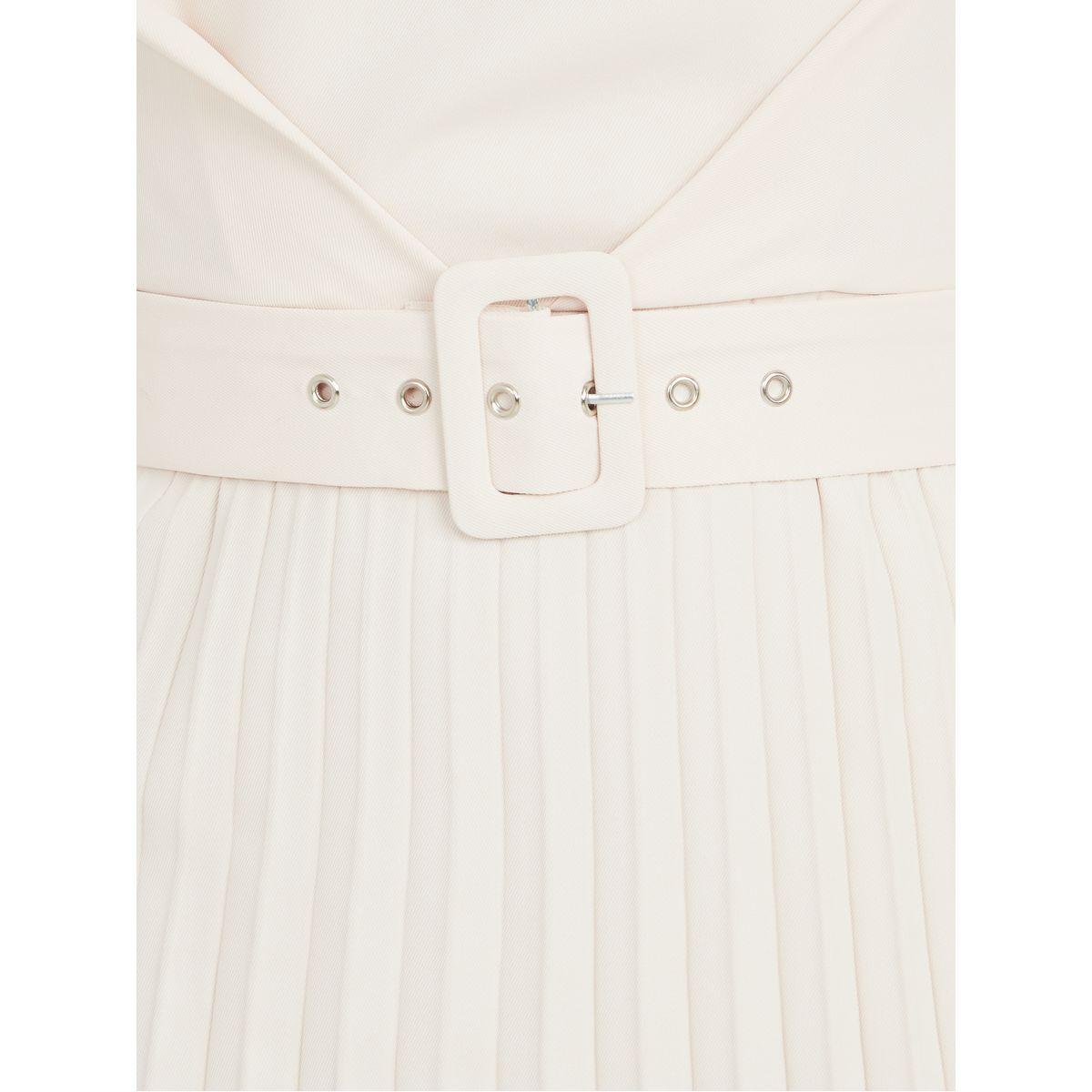 Styli Frill Sleeves Pleated Midi Dress with Belt-women-clothing-dresses-image-3