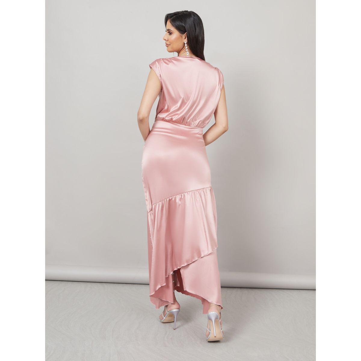 Styli Asymmetric Ruffle Hem Satin Maxi Dress-women-clothing-dresses-image-4