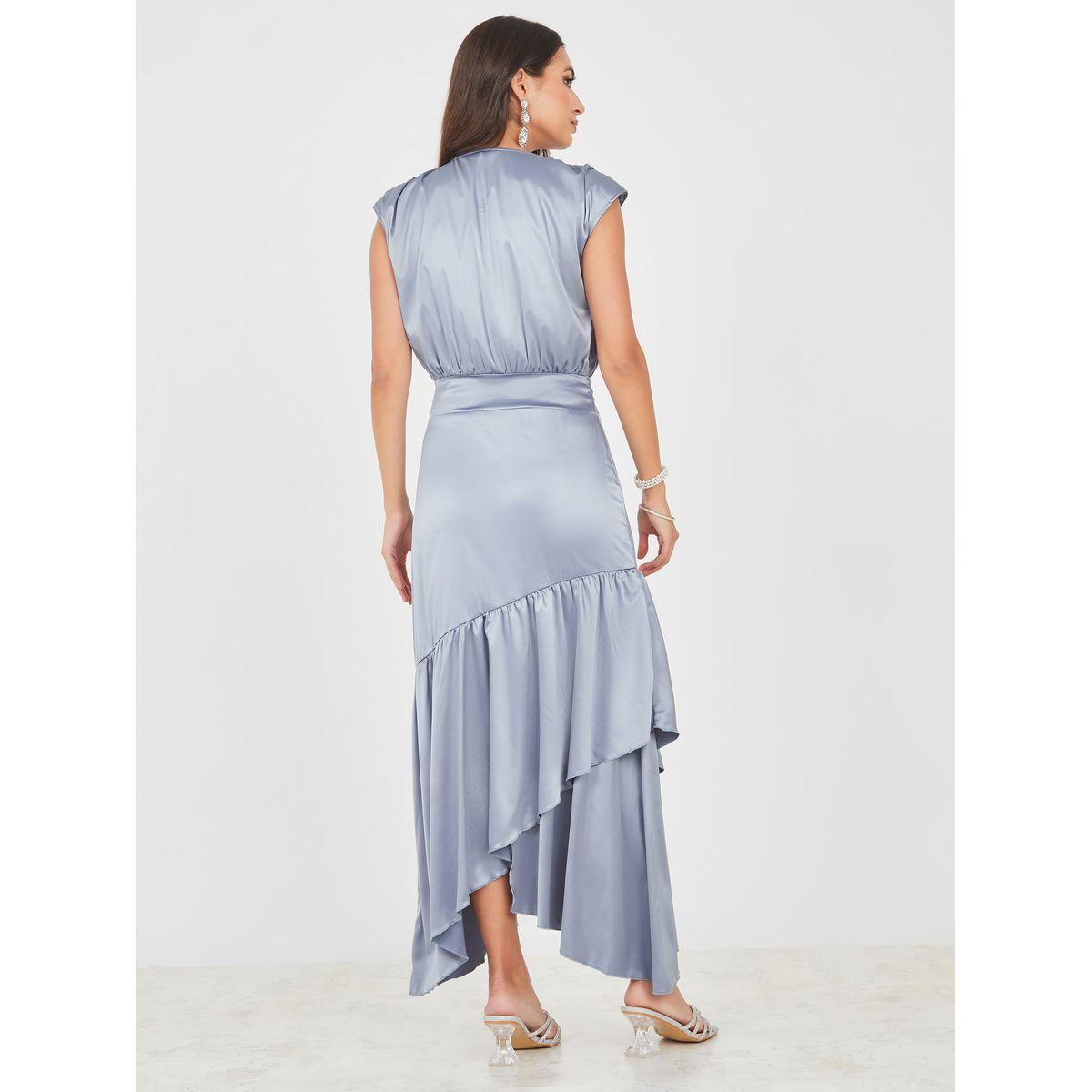 Styli Asymmetric Ruffle Hem Satin Maxi Dress-women-clothing-dresses-image-4