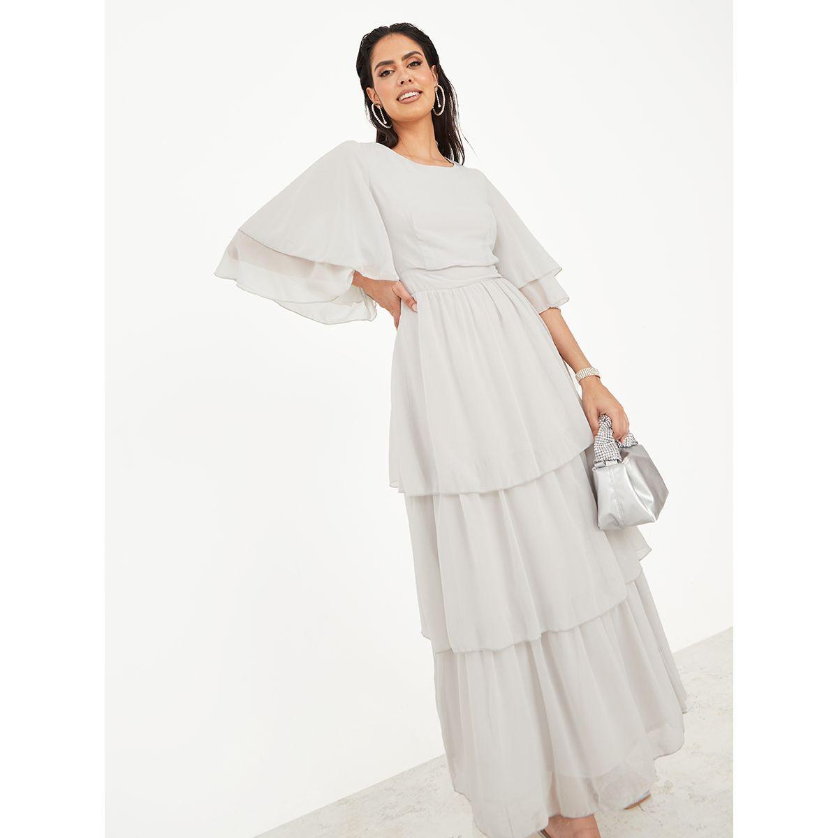 Styli Flare Sleeve Layered Maxi Dress-women-clothing-dresses-image-1