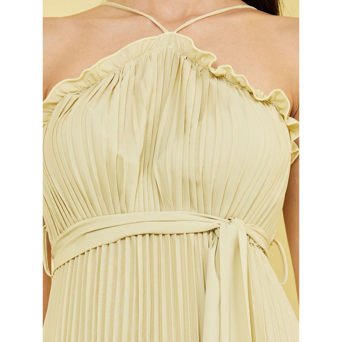 Styli Halter Neck Pleated A-Line Maxi Dress-women-clothing-dresses-image-3
