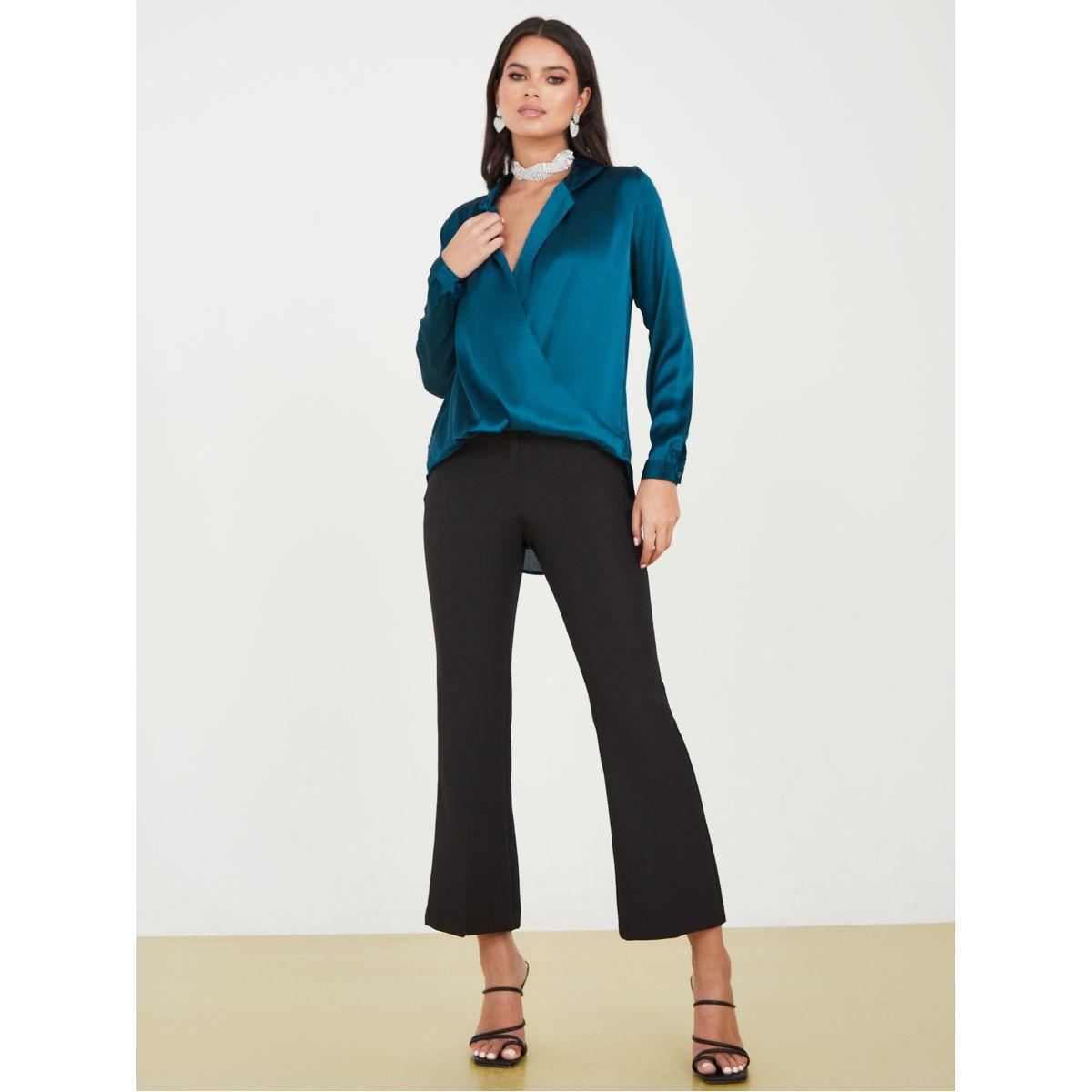 Styli Satin Notch Collar High Low Hem Top-women-clothing-shirtsandblouses-blouses-image-2