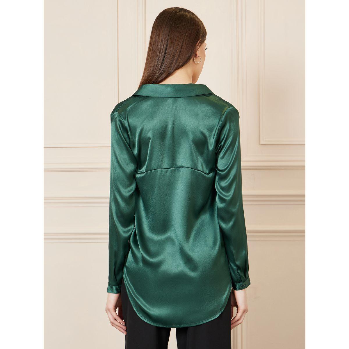 Styli Satin Notch Collar High Low Hem Top-women-clothing-shirtsandblouses-blouses-image-4
