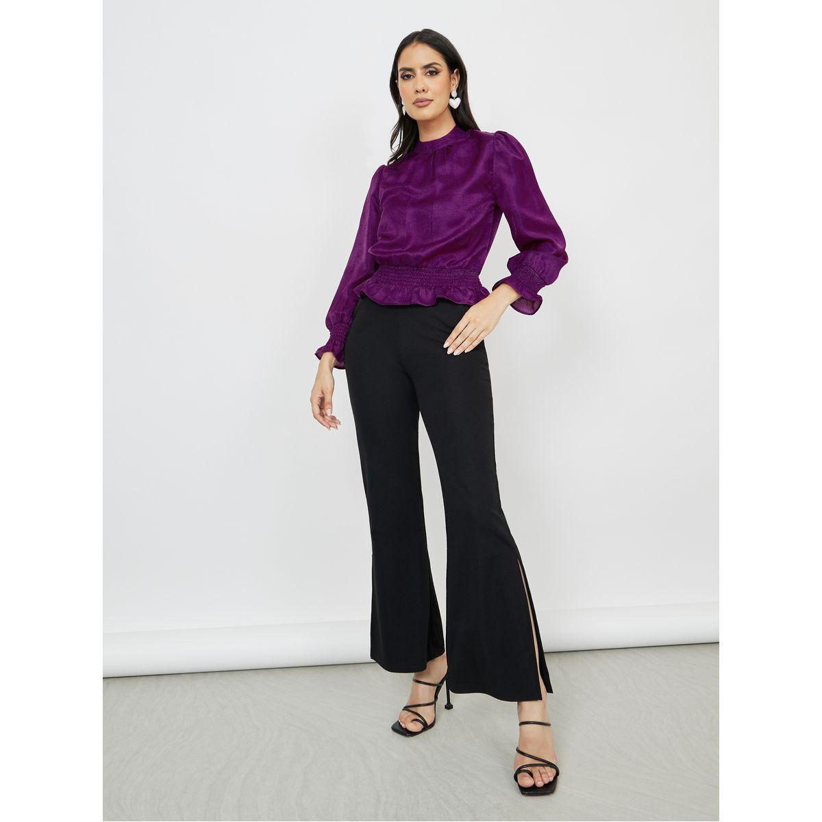 بلوزة جاكار بياقة عالية-women-clothing-shirtsandblouses-blouses-image-2