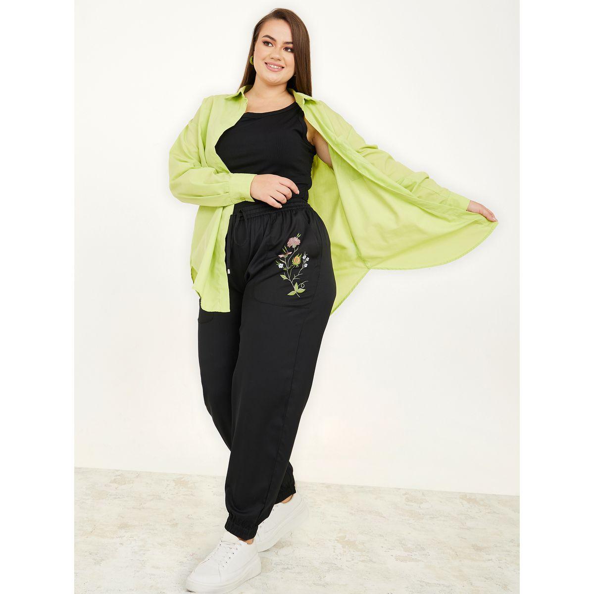 جوغر منسوج بتفاصيل مطرزة-women-clothing-bottoms-joggers-image-1