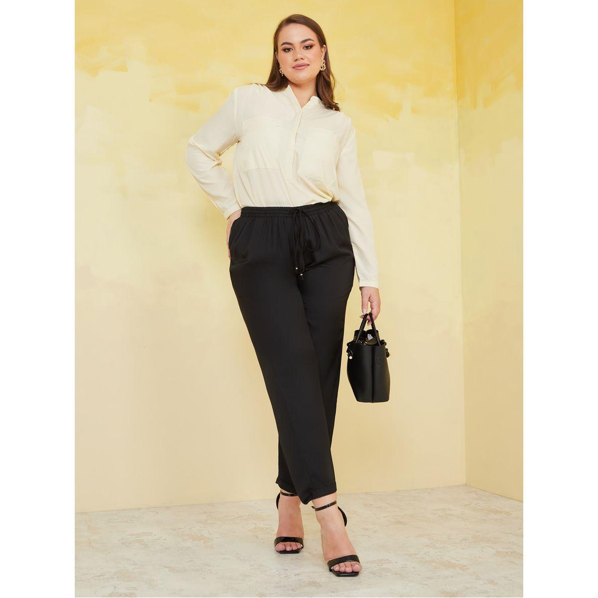 جوغر منسوج برباط خصر-women-clothing-bottoms-joggers-image-2