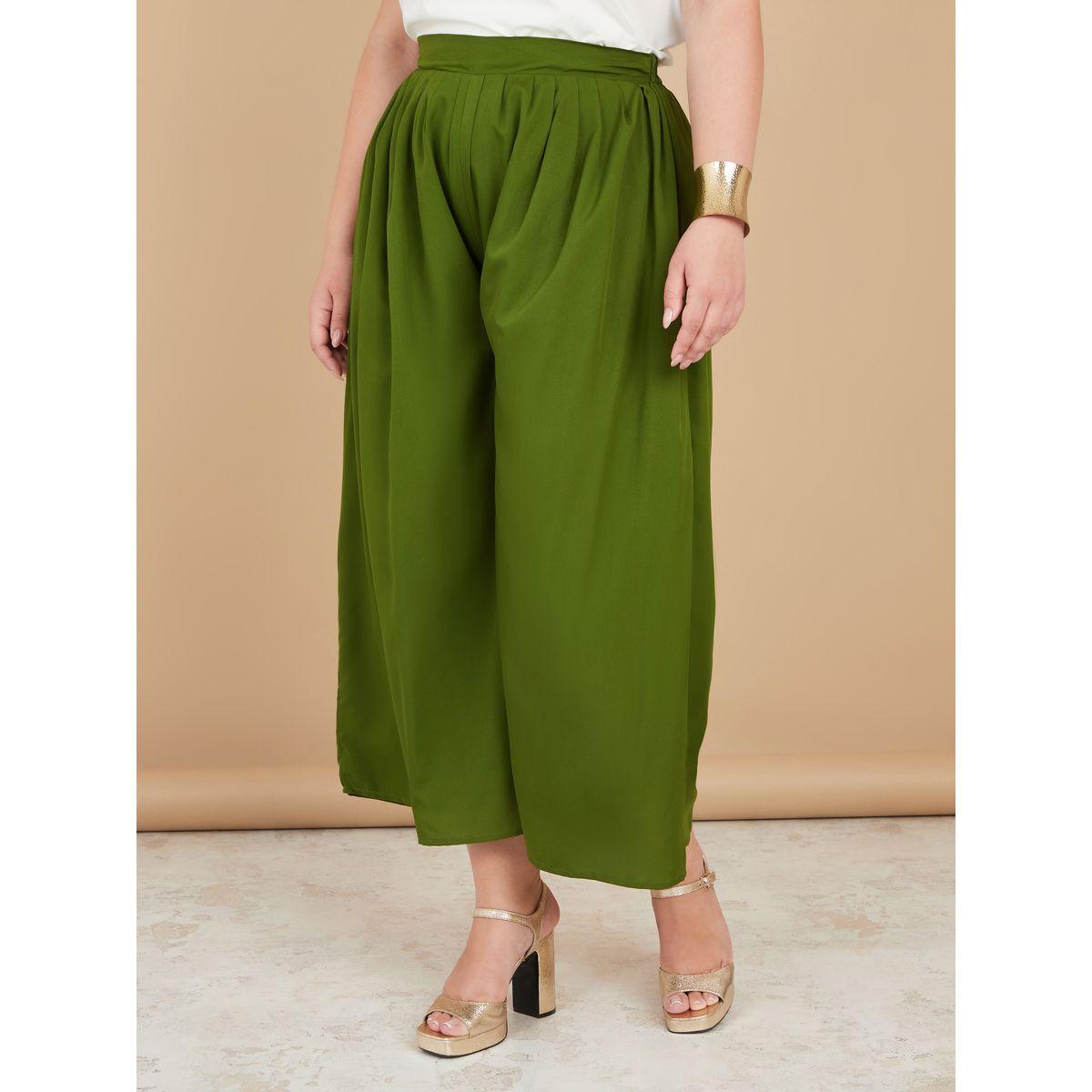 Styli Unwind Plus Pleat Detail High Rise Wide Leg Trouser-women-clothing-bottoms-trousers-image-1