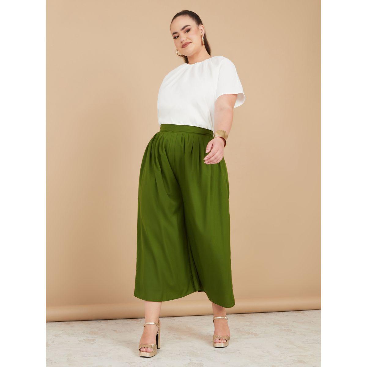 بنطال واسع الأرجل مزين بكسرات-women-clothing-bottoms-trousers-image-2