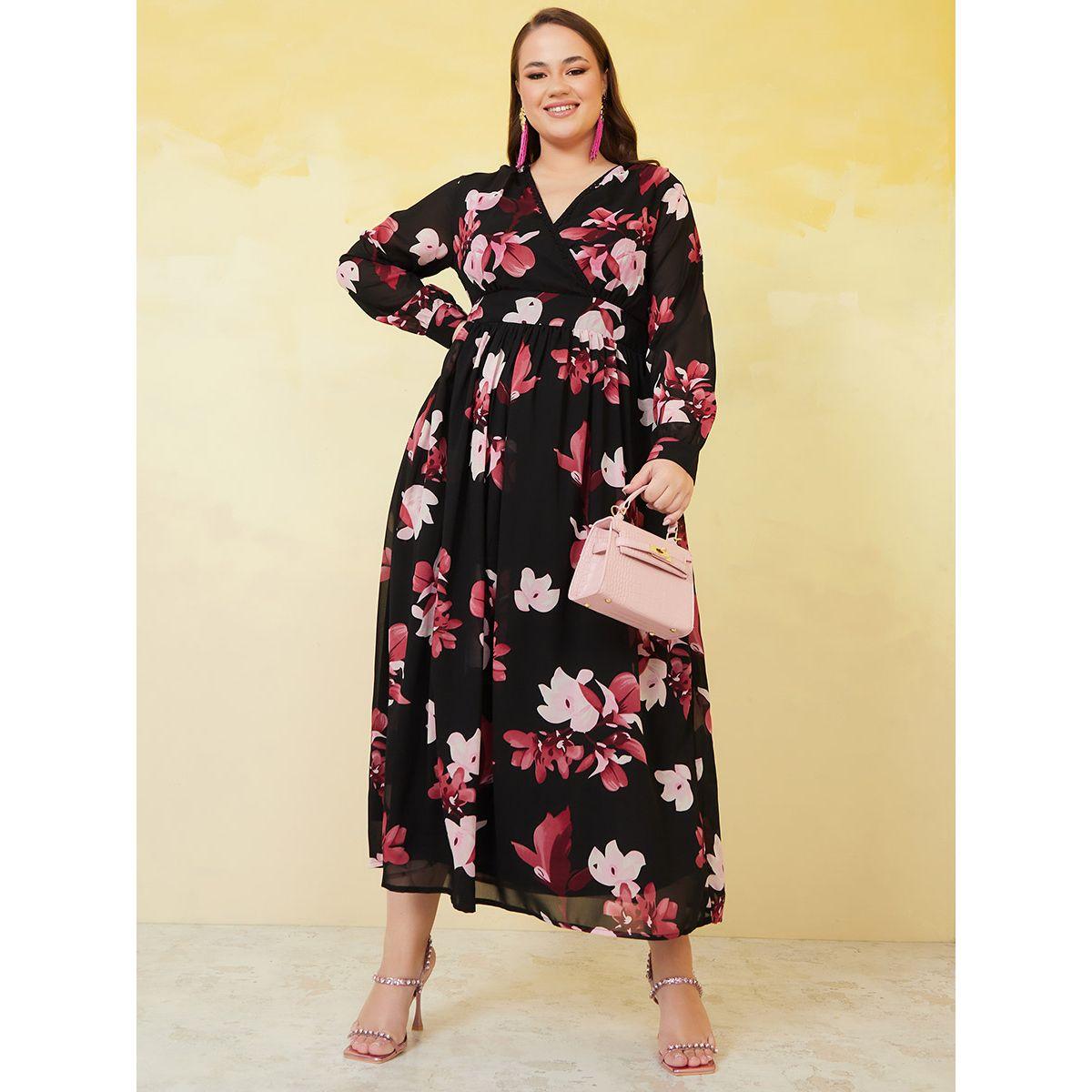 Styli Plus Floral Print A-Line Maxi Dress-women-clothing-dresses-image-1