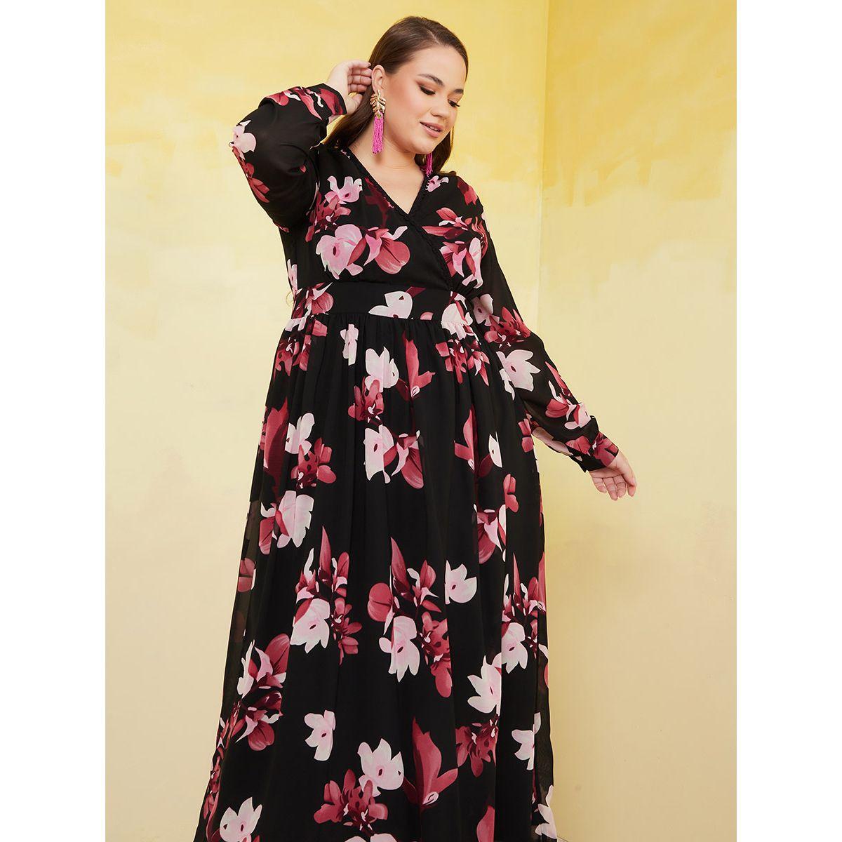 Styli Plus Floral Print A-Line Maxi Dress-women-clothing-dresses-image-2