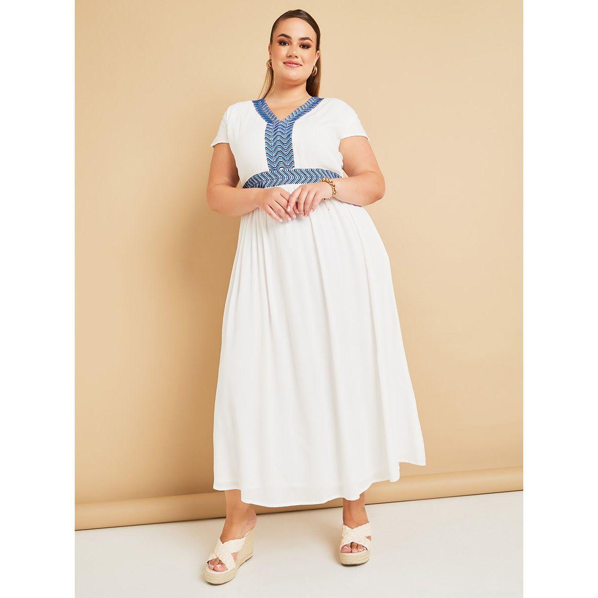 Styli Plus Embroidered Tie Back Detail Maxi Dress-women-clothing-dresses-image-2