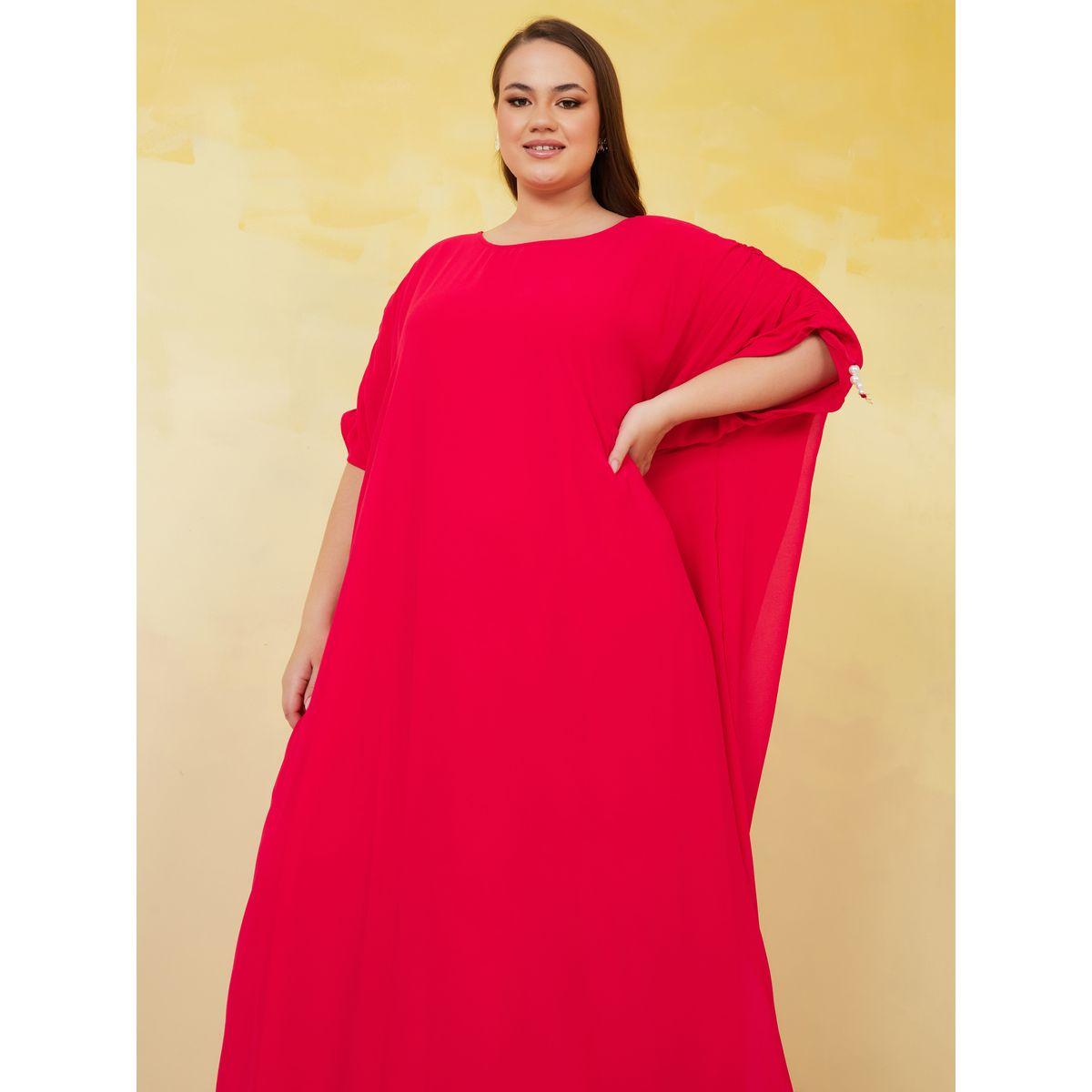 فستان طويل بأكمام مزمومة-women-clothing-dresses-image-2