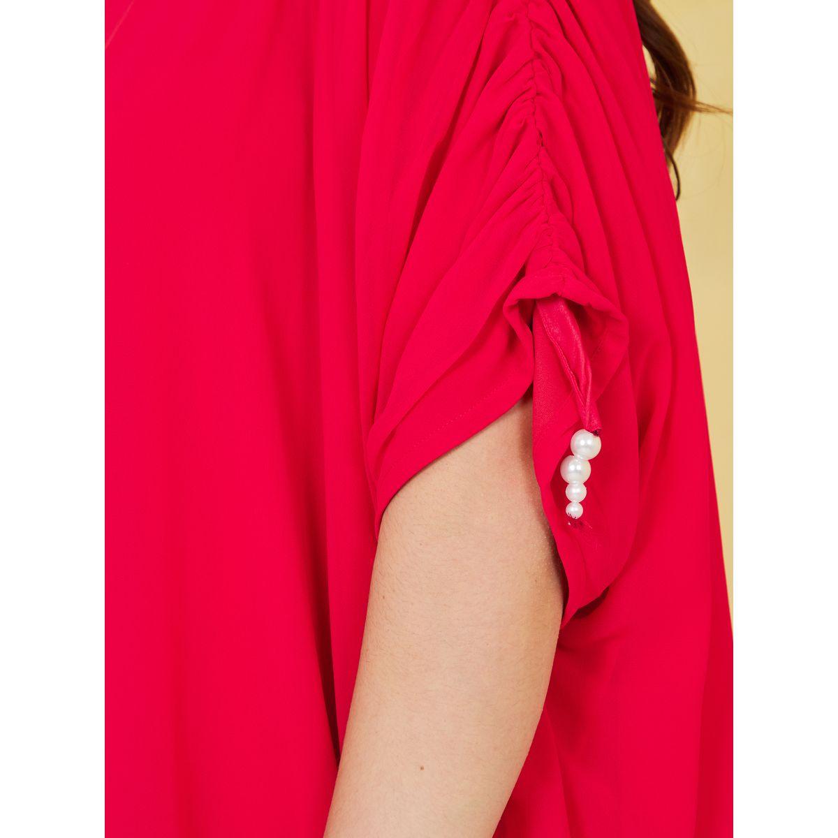 Styli Plus Ruched Sleeve Kaftan Maxi Dress-women-clothing-dresses-image-3