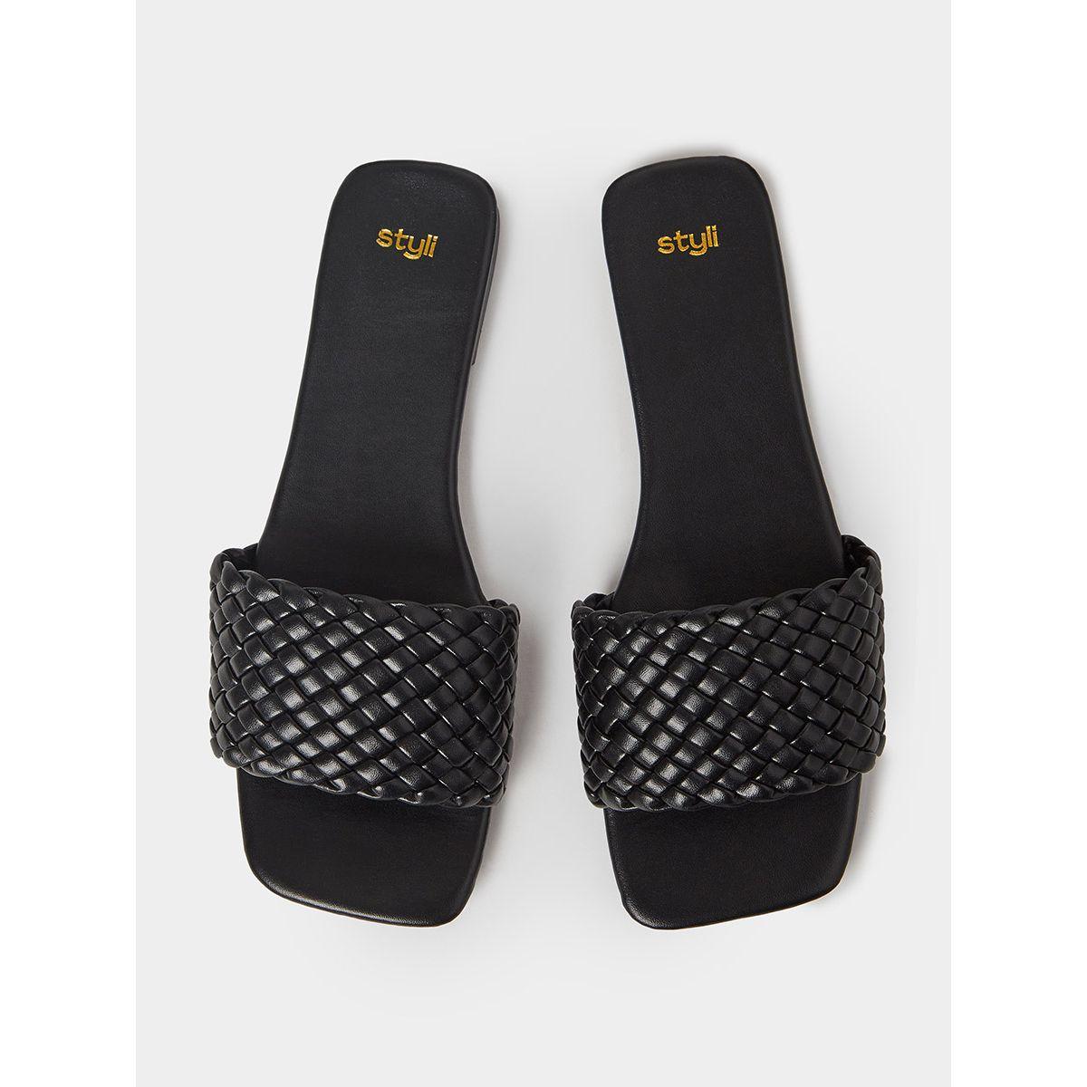 صندل فلات بسير مضفر-women-shoes-sandals-flats-image-2
