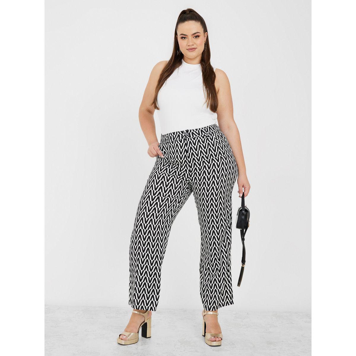 Styli Plus High Waist Aztec Print Wide Leg Trouser-women-clothing-bottoms-trousers-image-2