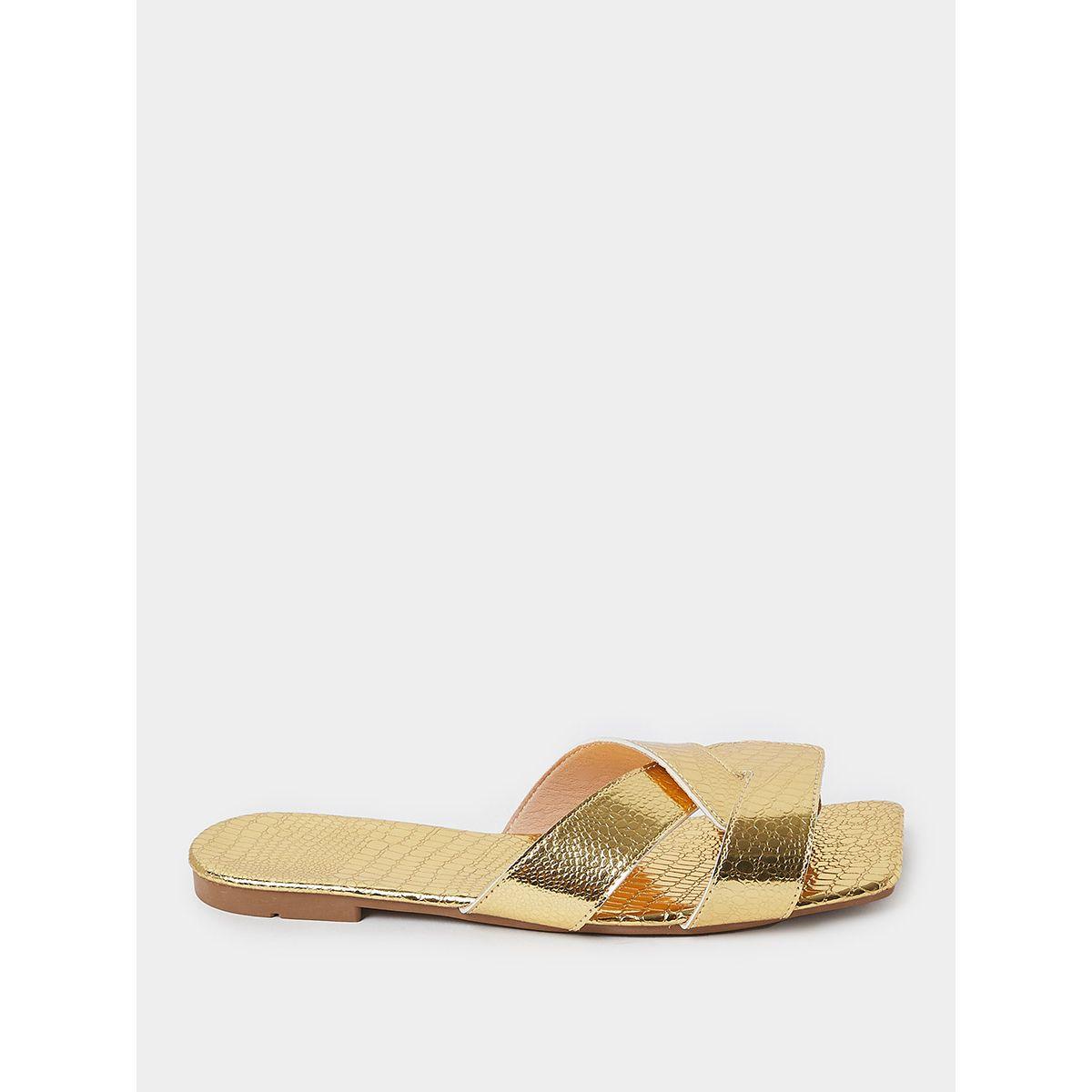 Styli Croc Texture Double Strap Flat Sandals-women-shoes-sandals-flats-image-2