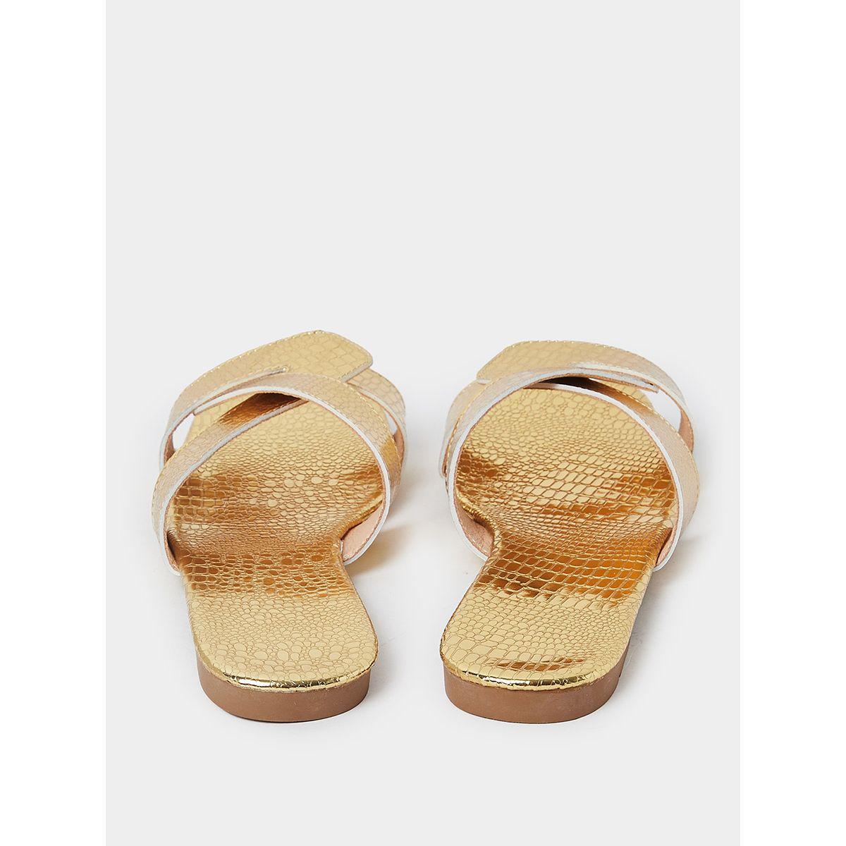 Styli Croc Texture Double Strap Flat Sandals-women-shoes-sandals-flats-image-4