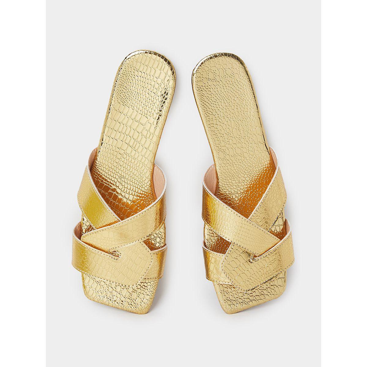 Styli Croc Texture Double Strap Flat Sandals-women-shoes-sandals-flats-image-6