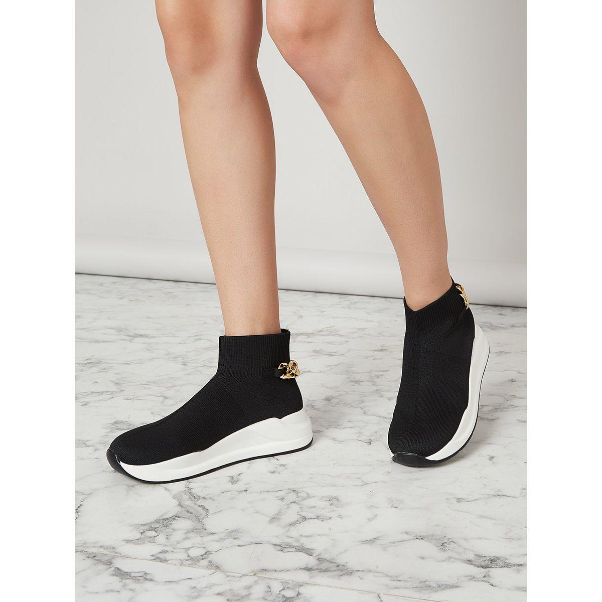Styli Chain Detail High Cut Sneakers-women-shoes-sneakers-image-1