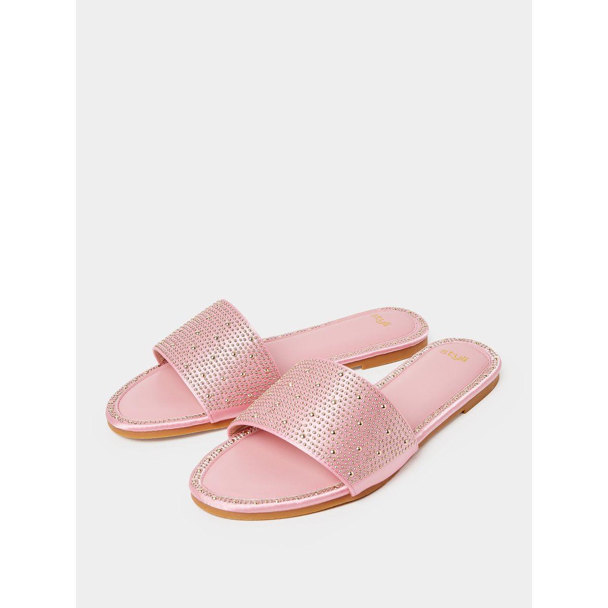 Styli Embellished Wide Strap Flat Sandals-women-shoes-sandals-flats-image-3