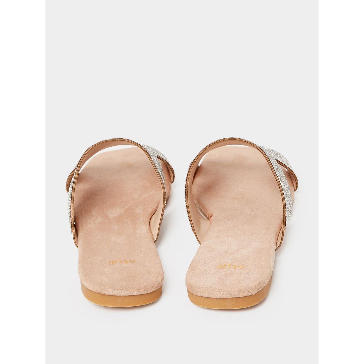 Styli Embellished Cross Strap Flat Sandal -women-shoes-sandals-flats-image-4