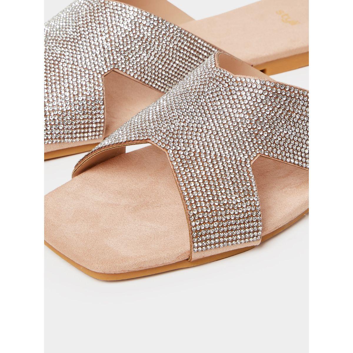 صندل فلات بسيور كروس-women-shoes-sandals-flats-image-5