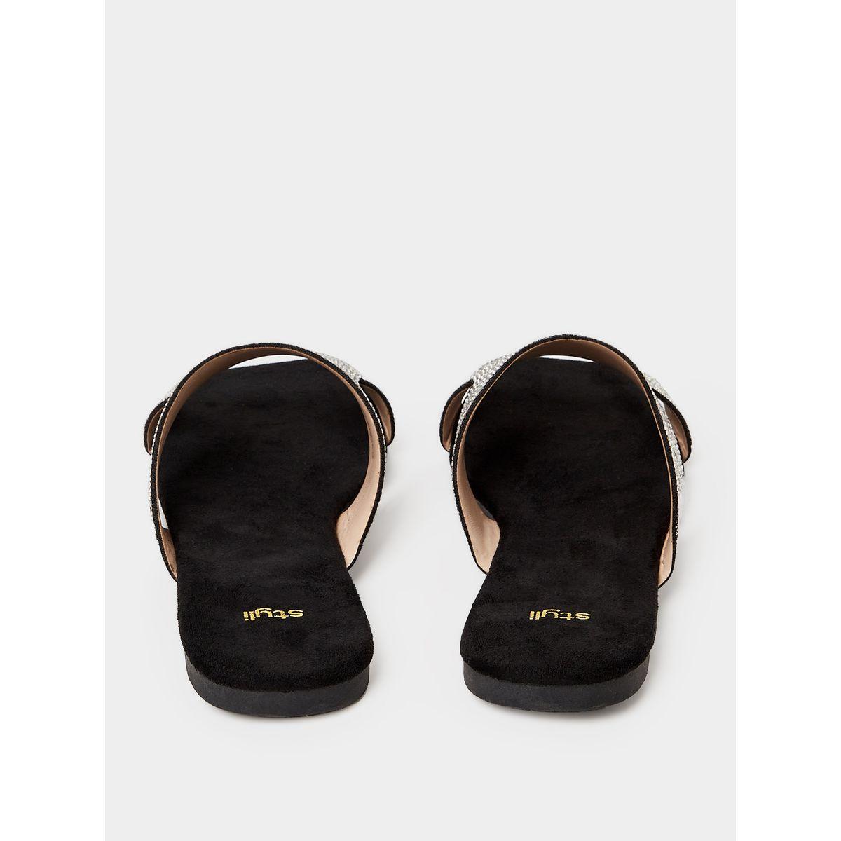 Styli Embellished Cross Strap Flat Sandal -women-shoes-sandals-flats-image-4