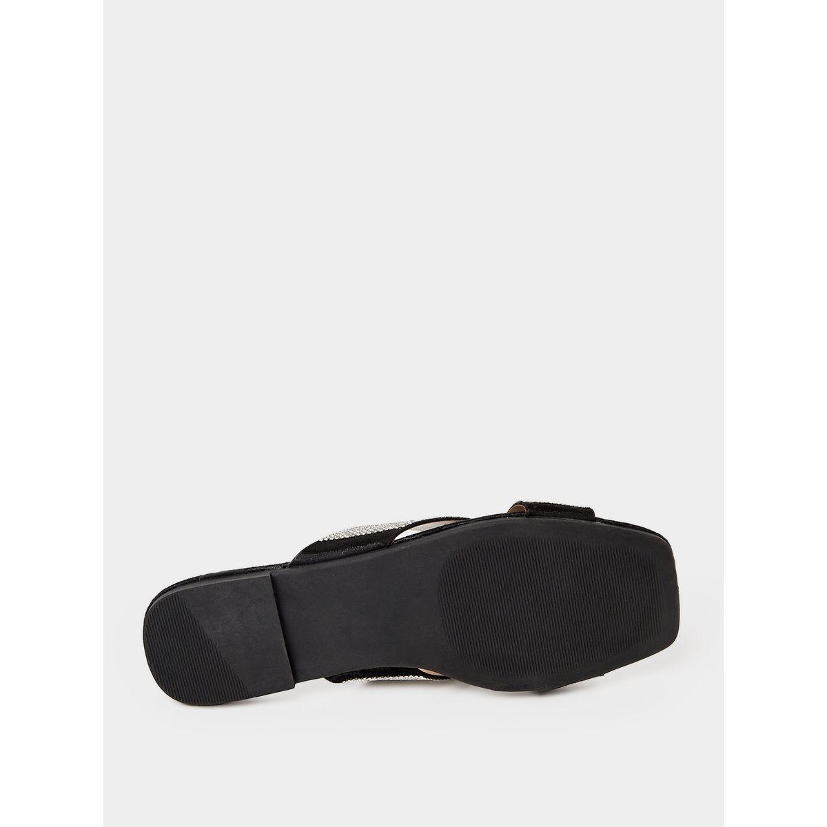 Styli Embellished Cross Strap Flat Sandal -women-shoes-sandals-flats-image-7