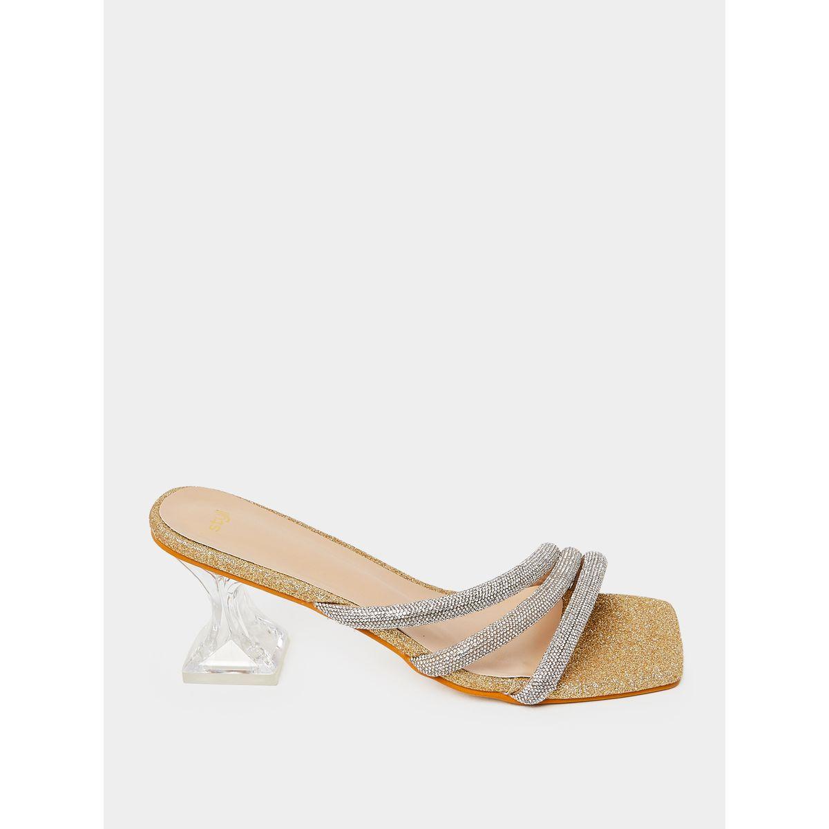 Styli Embellished Strap Block Heel Sandal-women-shoes-heels-image-1
