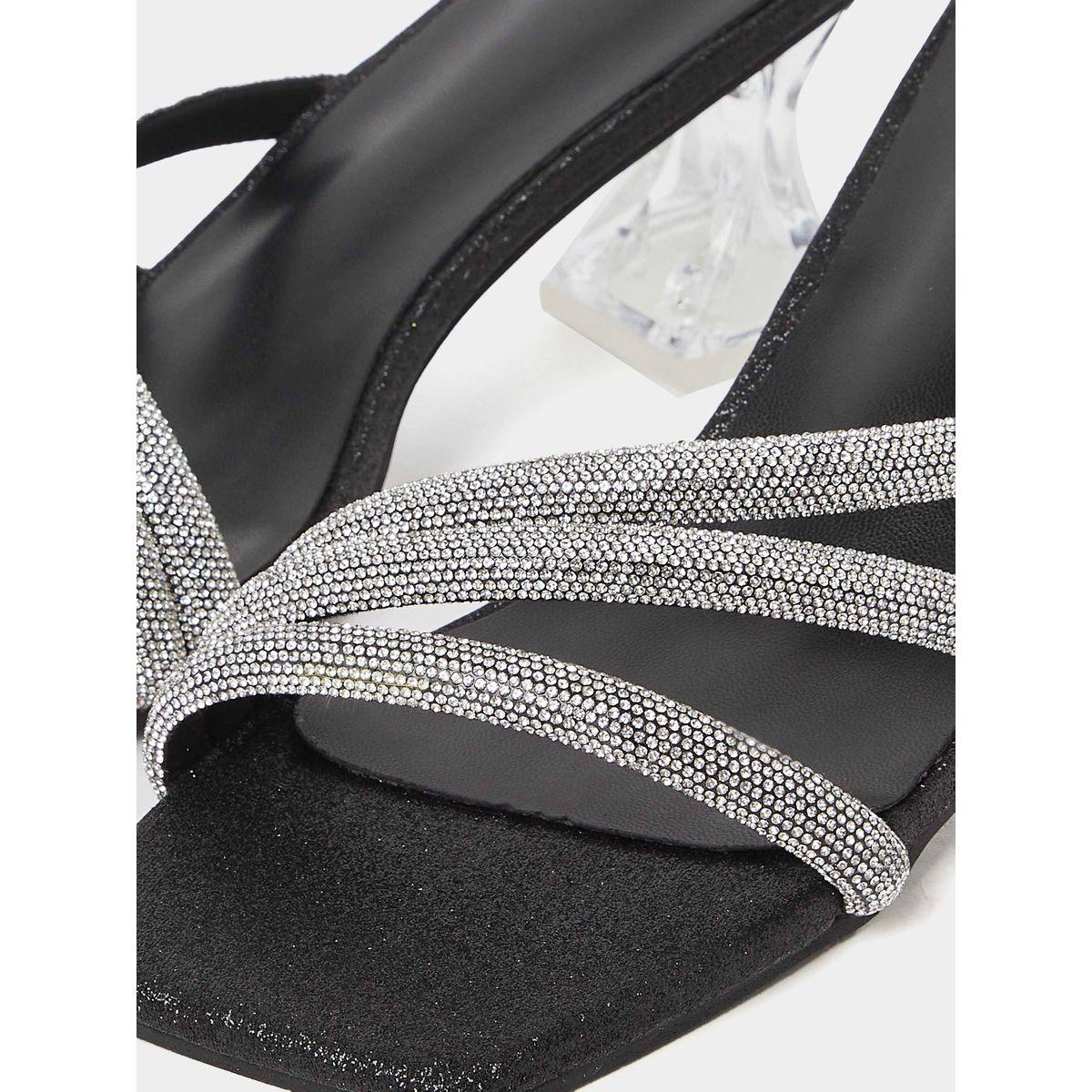 Styli Embellished Strap Spool Heel Sandals-women-shoes-heels-image-5