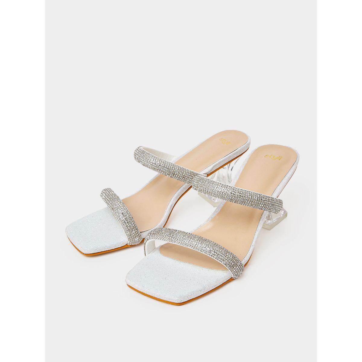 Styli Embellished Double Strap Block Heel Sandal-women-shoes-heels-image-3